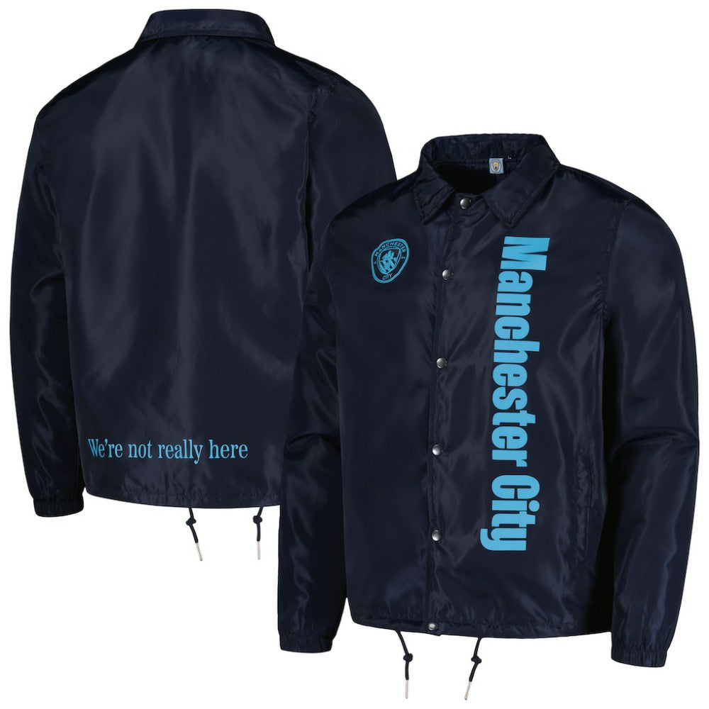 Manchester City Coaches Full-Snap Jacket - Navy