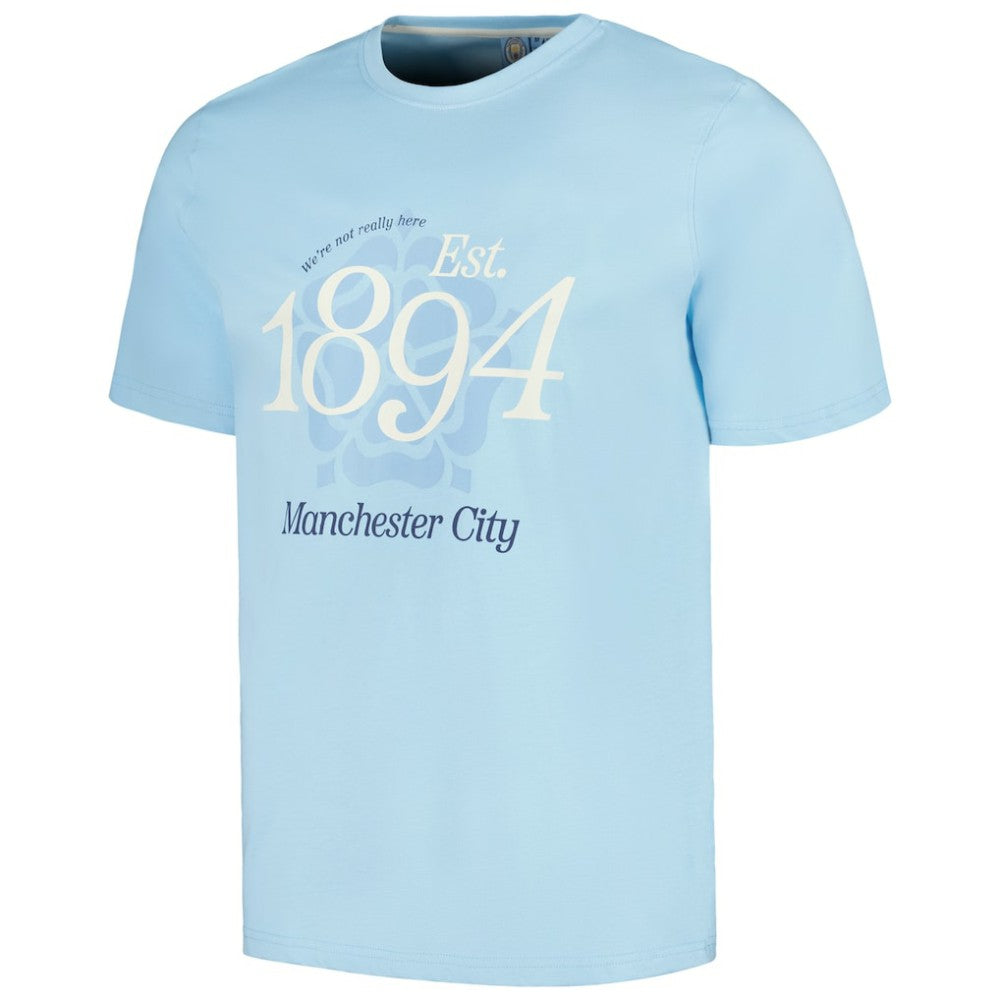 Manchester City Established Relaxed Fit T-Shirts - Sky Blue