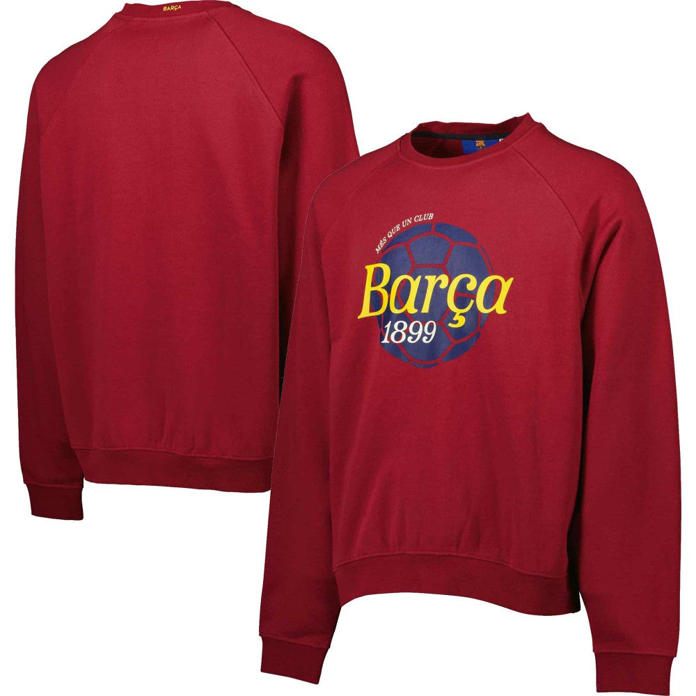 Barcelona Foundation Oversized Raglan Pullover Sweatshirt - Burgundy