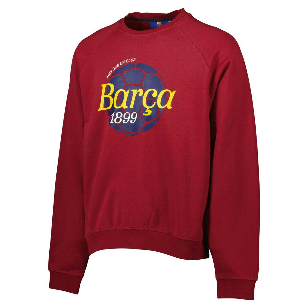 Barcelona Foundation Oversized Raglan Pullover Sweatshirt - Burgundy