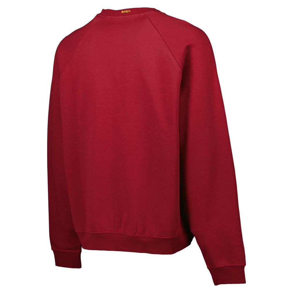 Barcelona Foundation Oversized Raglan Pullover Sweatshirt - Burgundy