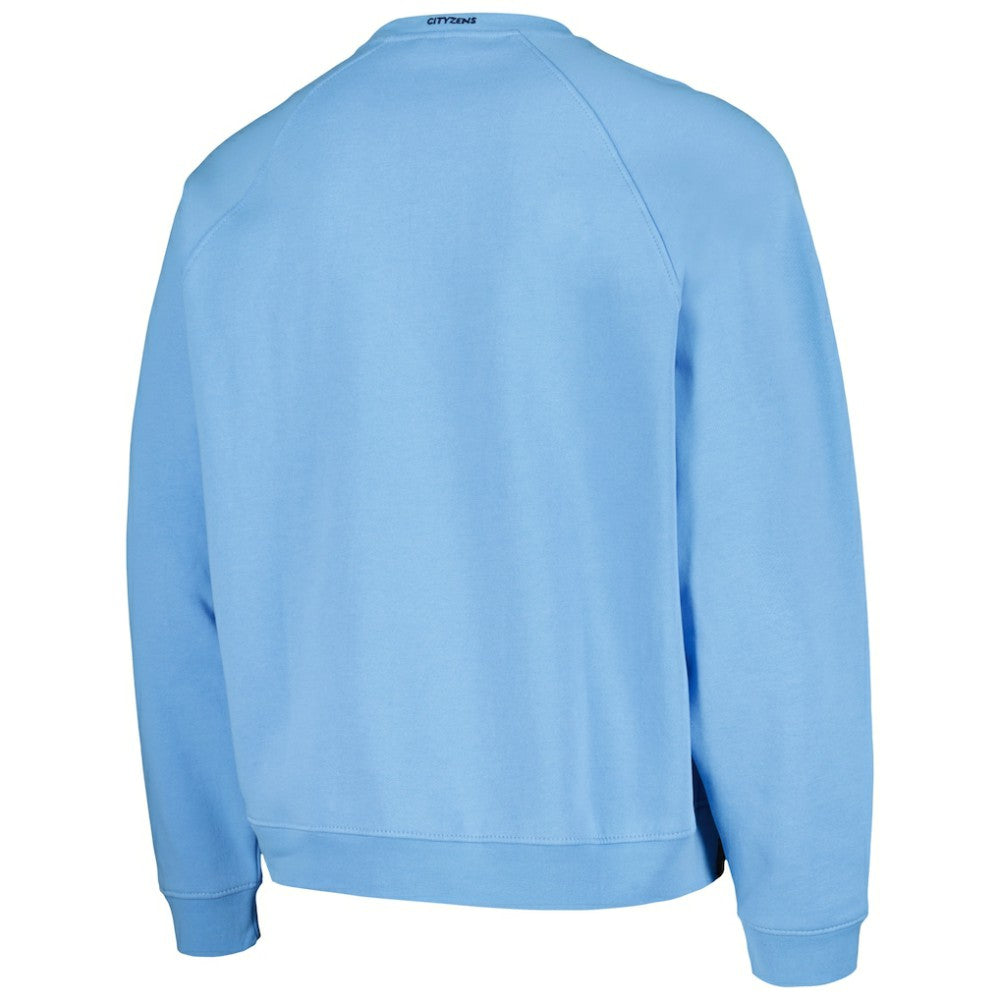 Manchester City Foundation Oversized Raglan Pullover Sweatshirt - Sky Blue