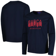 Barcelona Heavy Long Sleeve T-Shirts - Navy
