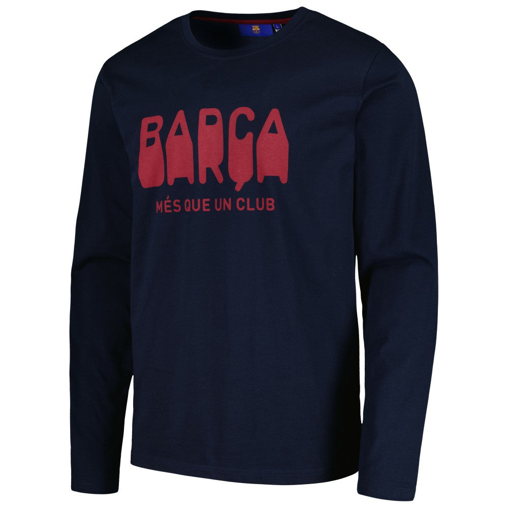 Barcelona Heavy Long Sleeve T-Shirts - Navy