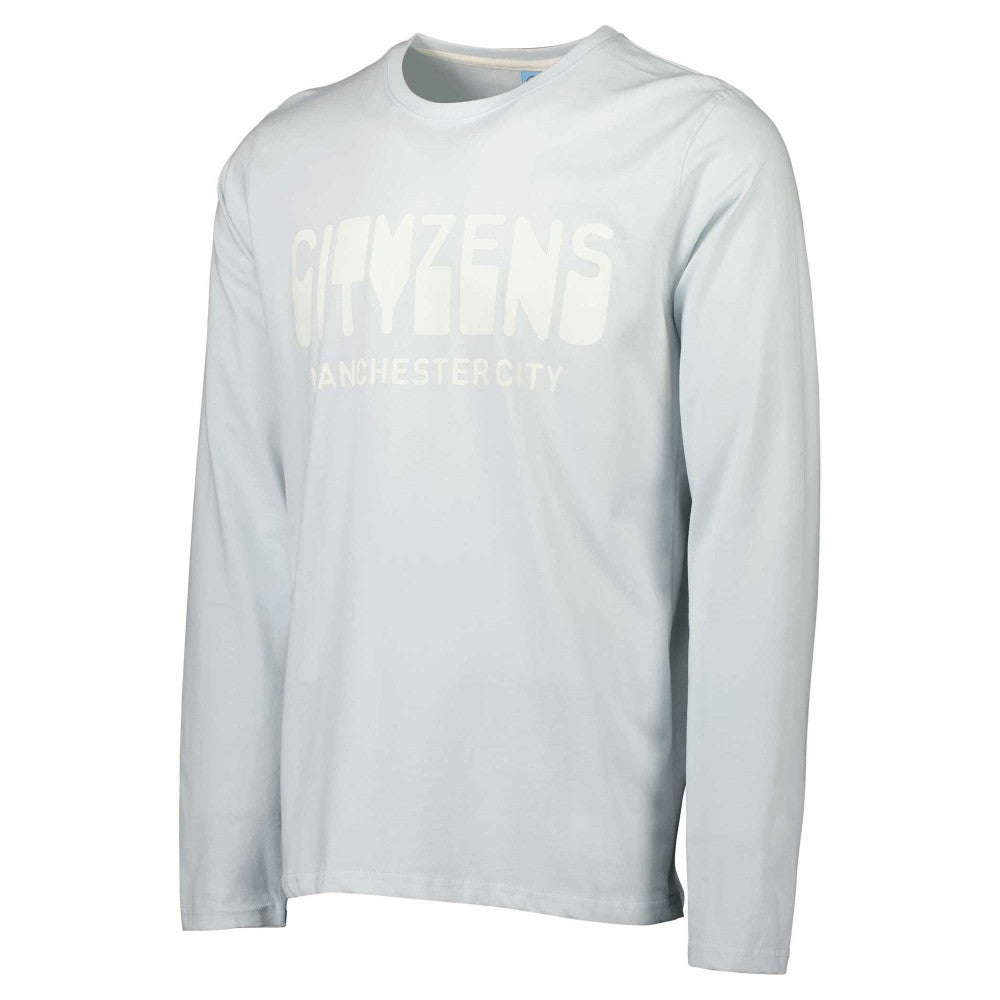 Manchester City Heavy Long Sleeve T-Shirts - Sky Blue