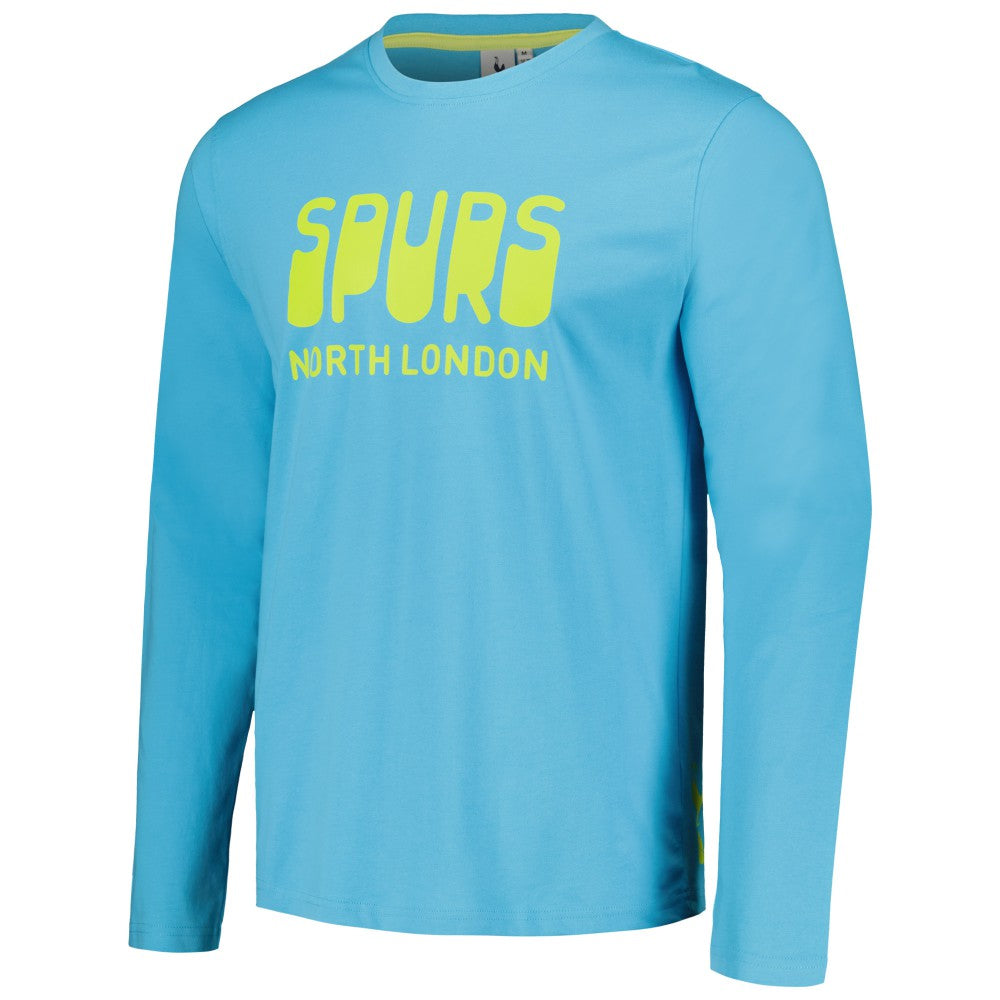 Tottenham Hotspur Heavy Long Sleeve T-Shirts - Aqua
