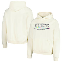 Manchester City Team Stripe Oversized Pullover Hoodie - Cream