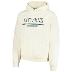 Manchester City Team Stripe Oversized Pullover Hoodie - Cream