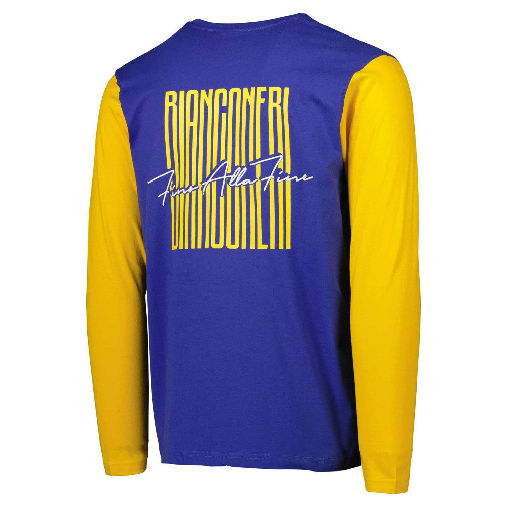 Juventus Blocked Long Sleeve T-Shirts - Blue/Yellow