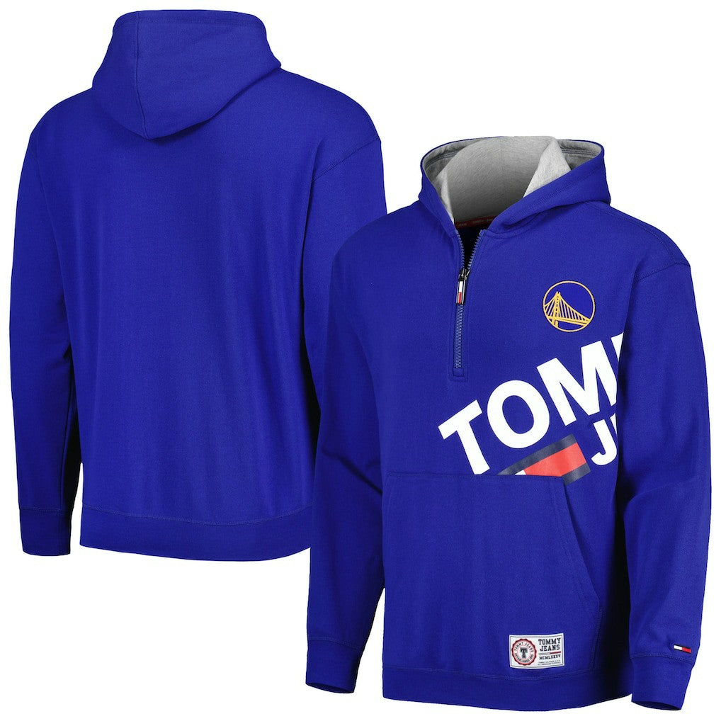 NBA - Golden State Warriors Tommy Jeans Bernard Half-Zip Hoodie - Royal