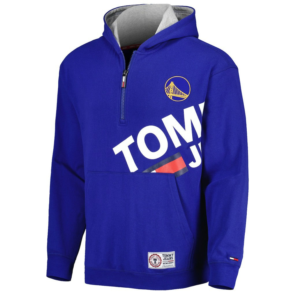 NBA - Golden State Warriors Tommy Jeans Bernard Half-Zip Hoodie - Royal
