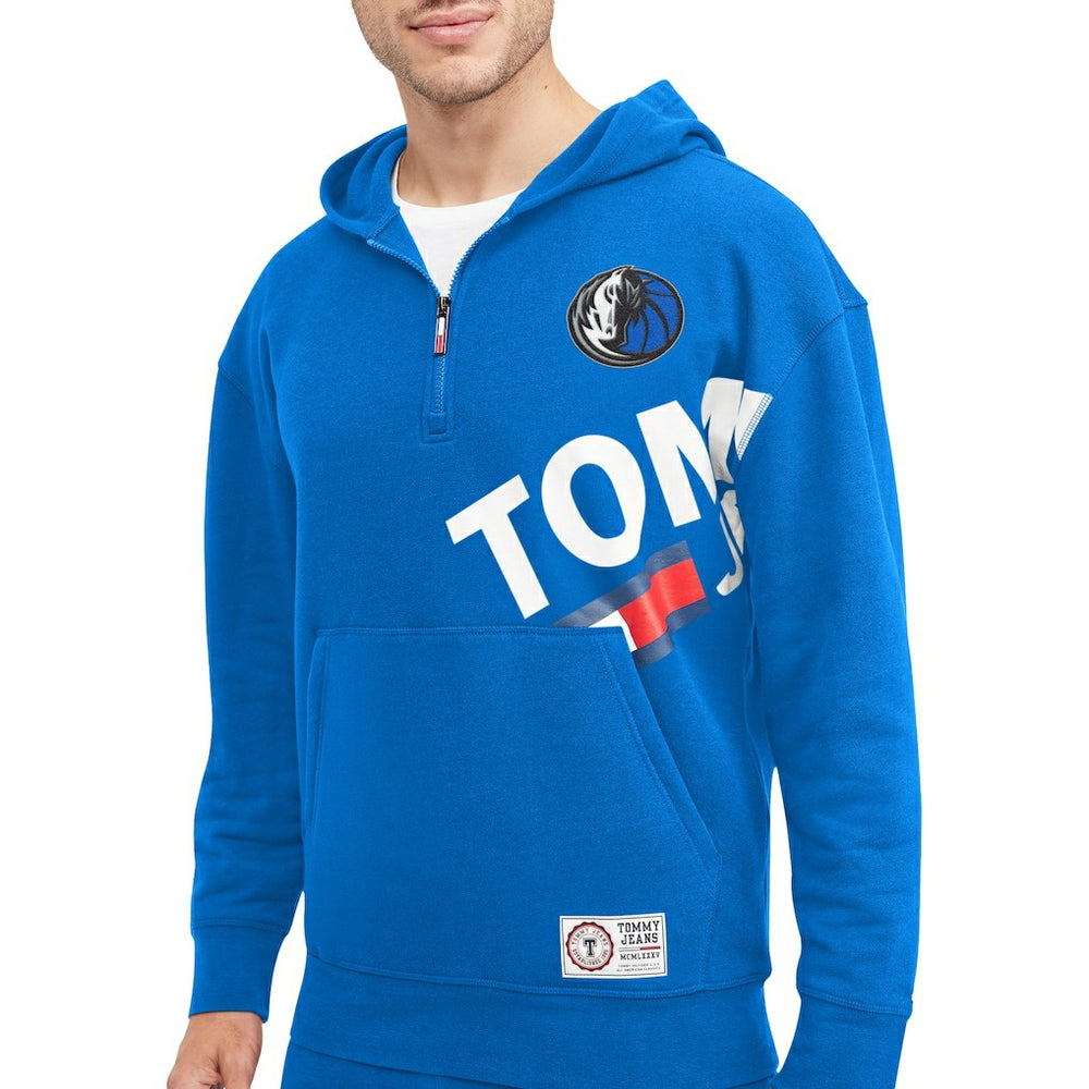 NBA - Dallas Mavericks Tommy Jeans Bernard Half-Zip Hoodie - Blue