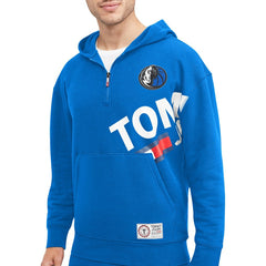 NBA - Dallas Mavericks Tommy Jeans Bernard Half-Zip Hoodie - Blue