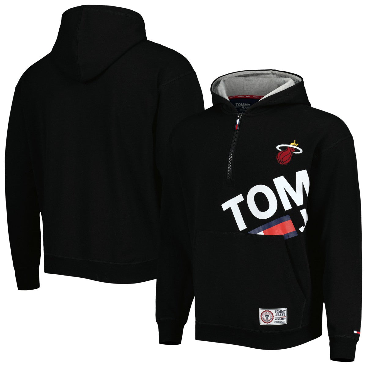 NBA - Miami Heat Tommy Jeans Bernard Half-Zip Hoodie - Black