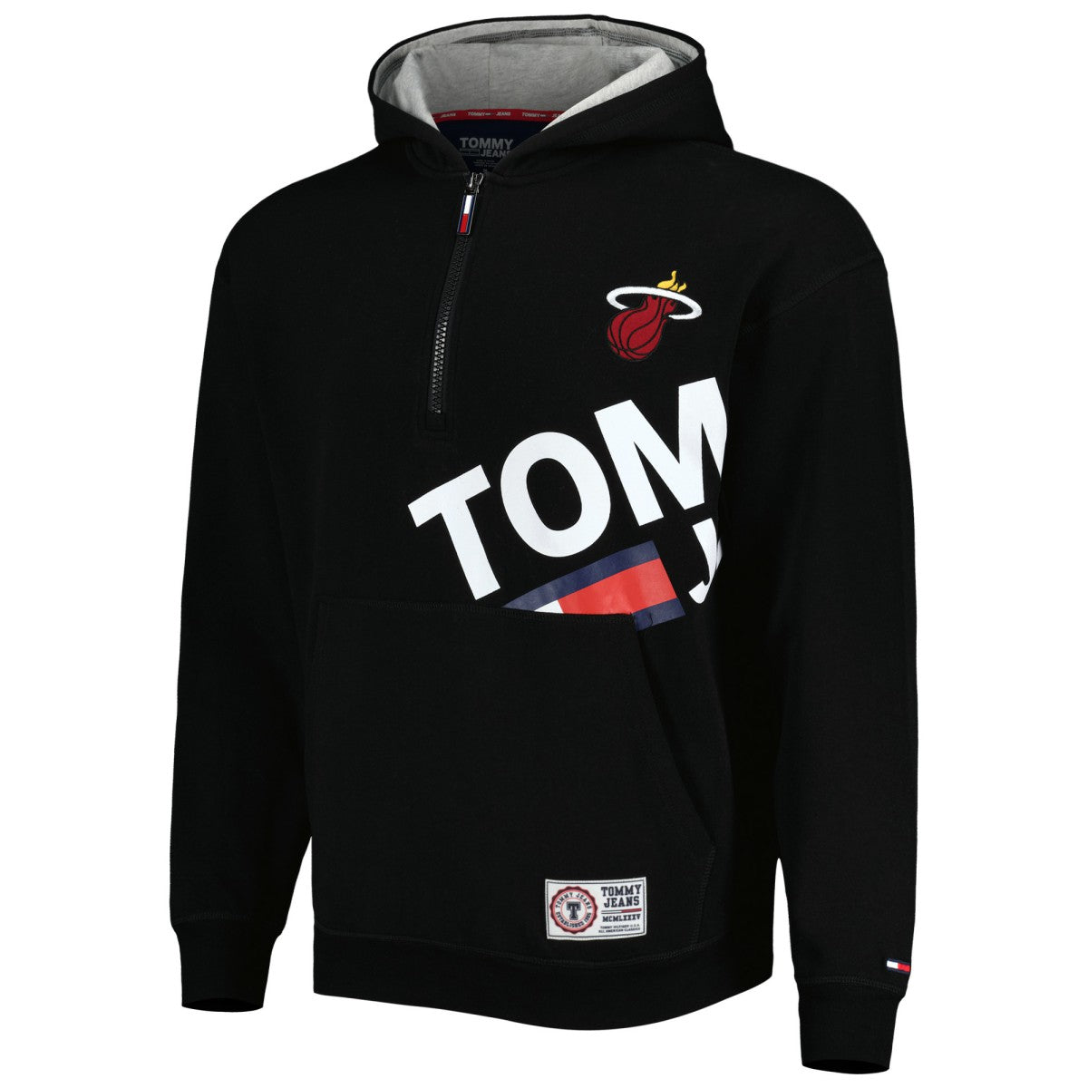 NBA - Miami Heat Tommy Jeans Bernard Half-Zip Hoodie - Black