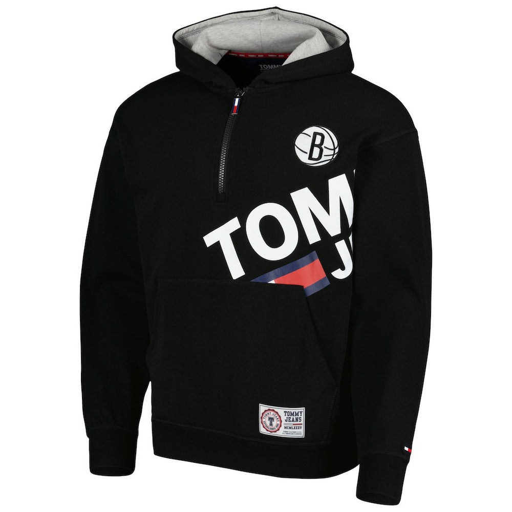 NBA - Brooklyn Nets Tommy Jeans Bernard Half-Zip Hoodie - Black