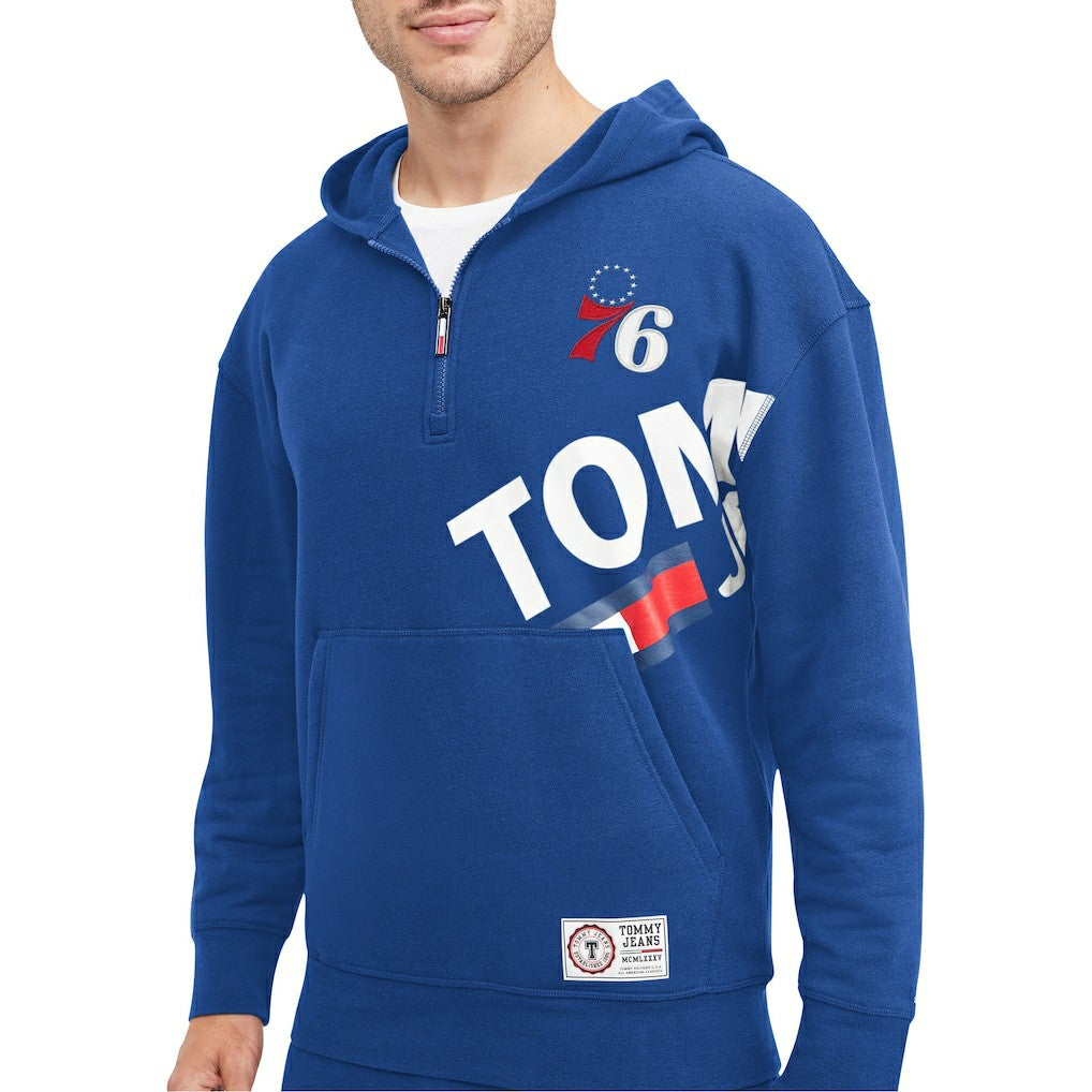 NBA - Philadelphia 76ers Tommy Jeans Bernard Half-Zip Hoodie - Royal