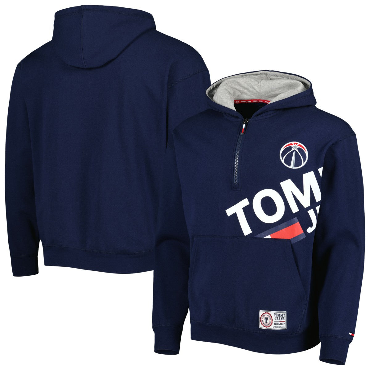 NBA - Washington Wizards Tommy Jeans Bernard Half-Zip Hoodie - Navy