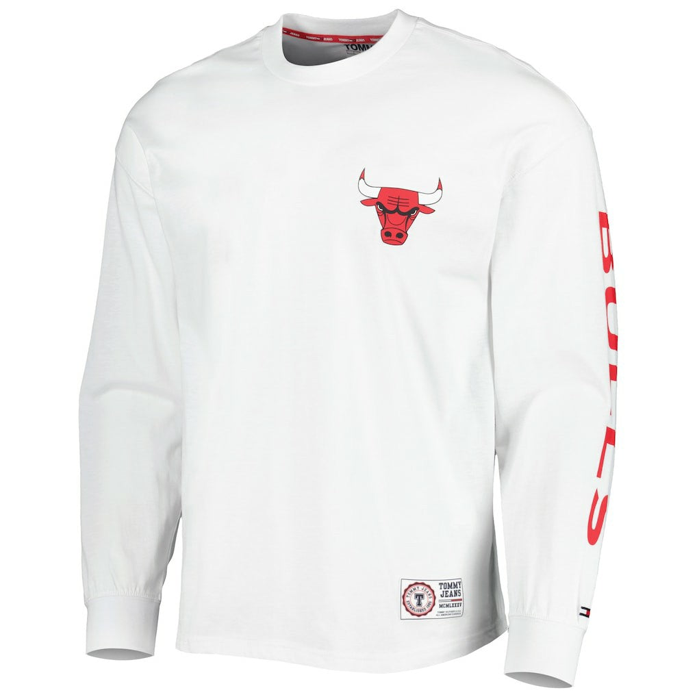 NBA - Chicago Bulls Tommy Jeans Matthew 2-In-1 T-Shirt & Hoodie Combo Set - Red/White
