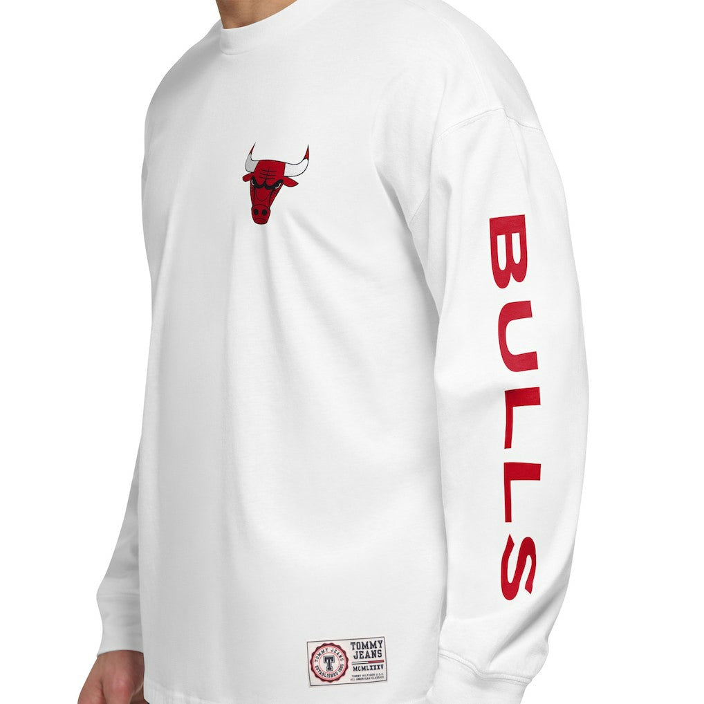 NBA - Chicago Bulls Tommy Jeans Matthew 2-In-1 T-Shirt & Hoodie Combo Set - Red/White