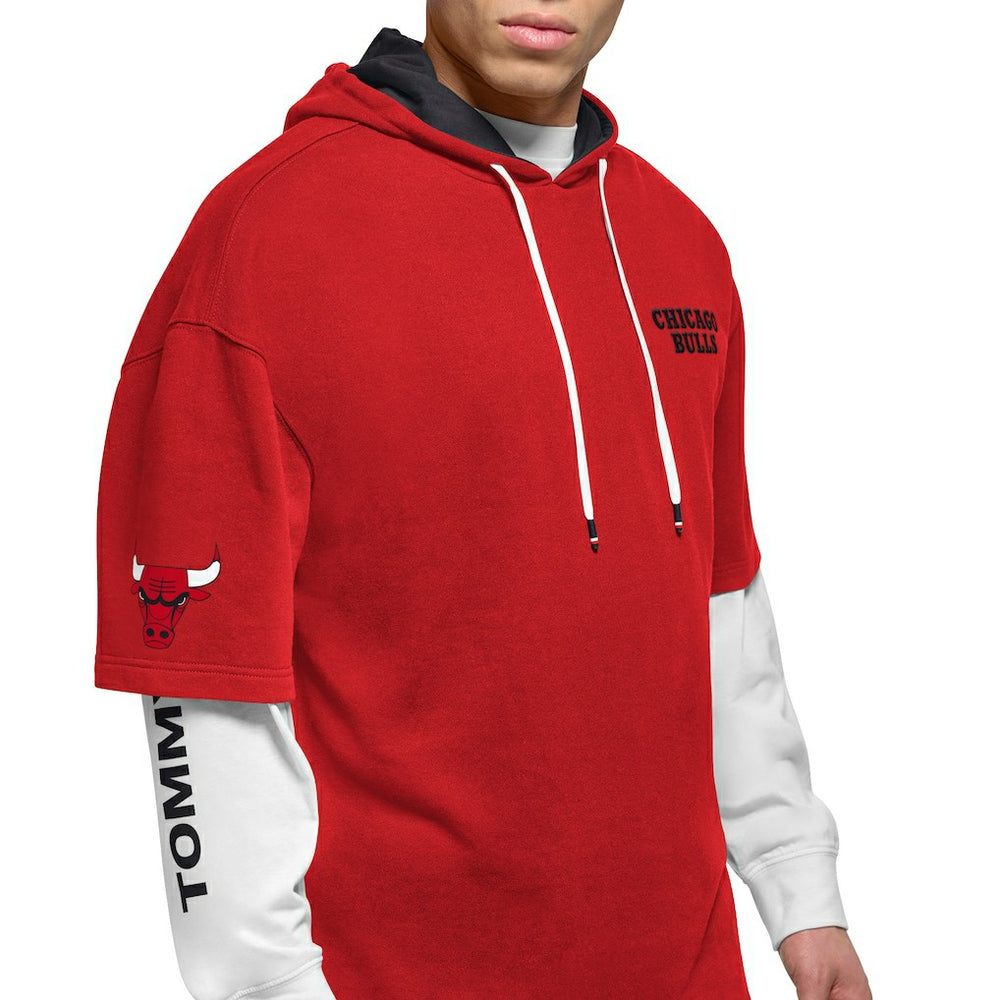 NBA - Chicago Bulls Tommy Jeans Matthew 2-In-1 T-Shirt & Hoodie Combo Set - Red/White
