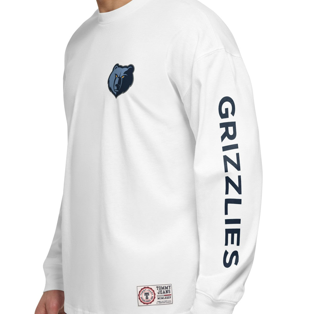 NBA - Memphis Grizzlies Tommy Jeans Matthew 2-In-1 T-Shirt & Hoodie Combo Set - Navy/White