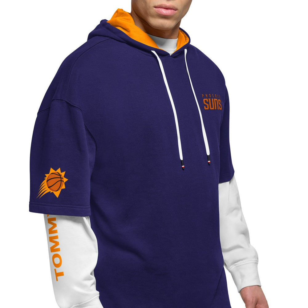 NBA - Phoenix Suns Tommy Jeans Matthew 2 In 1 T-Shirt & Hoodie Combo Set - Purple/White