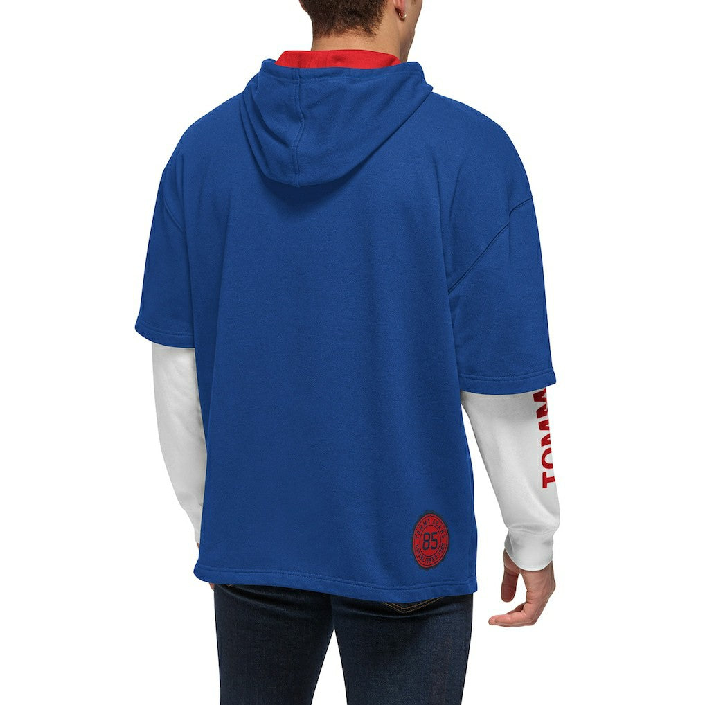 NBA - Philadelphia 76ers Tommy Jeans Matthew 2-In-1 T-Shirt & Hoodie Combo Set - Royal/White