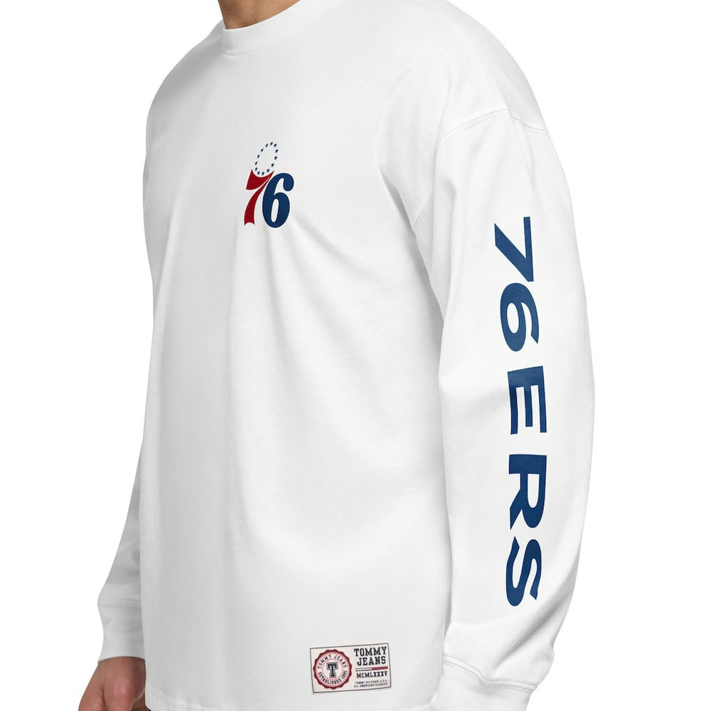 NBA - Philadelphia 76ers Tommy Jeans Matthew 2-In-1 T-Shirt & Hoodie Combo Set - Royal/White