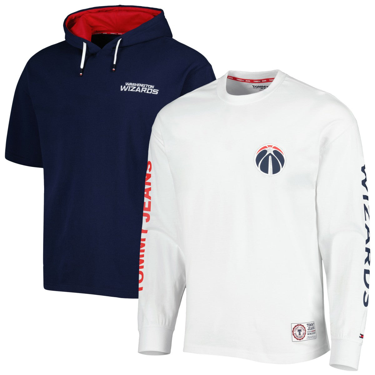 NBA - Washington Wizards Tommy Jeans Matthew 2-In-1 T-Shirt & Hoodie Combo Set - Navy/White