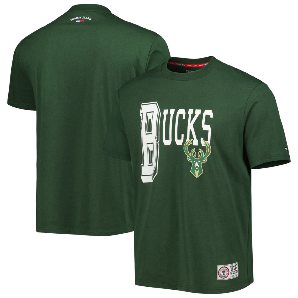 NBA - Milwaukee Bucks Tommy Jeans Mel Varsity T-Shirt - Hunter Green