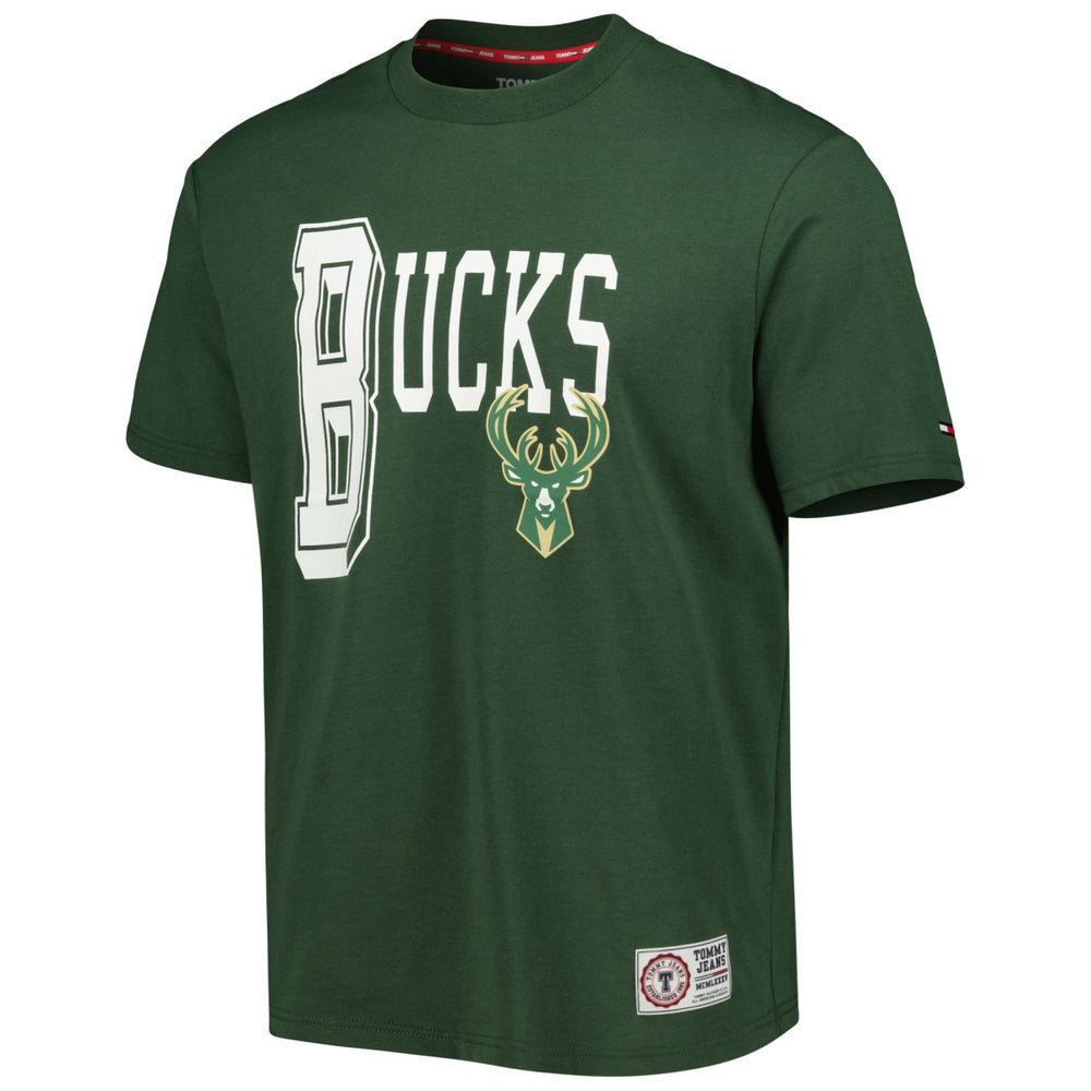 NBA - Milwaukee Bucks Tommy Jeans Mel Varsity T-Shirt - Hunter Green