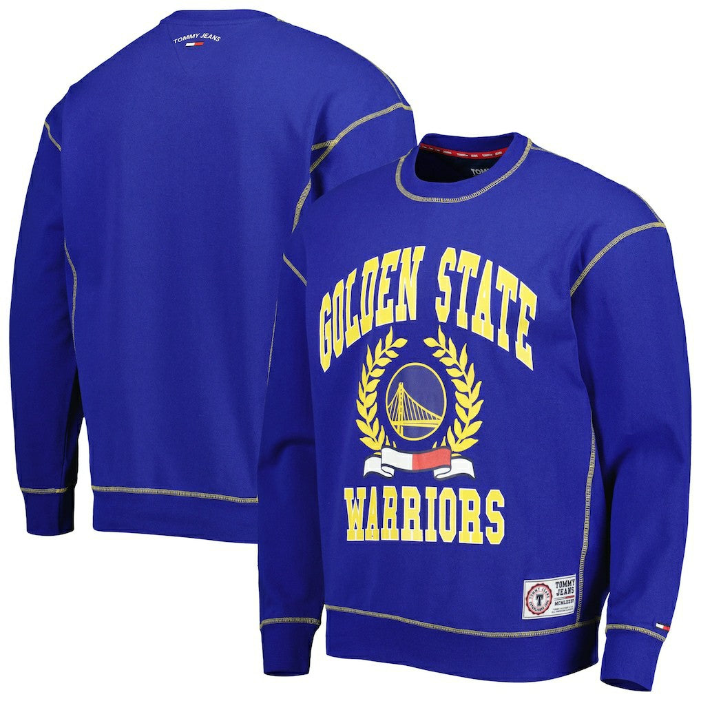 NBA - Golden State Warriors Tommy Jeans Peter French Terry Pullover Crew Sweatshirt - Royal