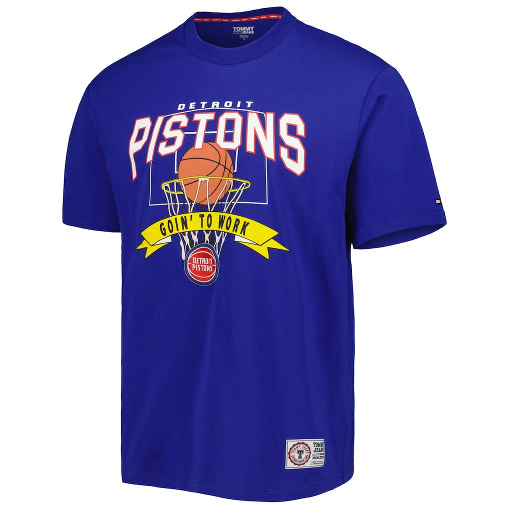 NBA - Detroit Pistons Tommy Jeans Tim Backboard T-Shirt - Blue