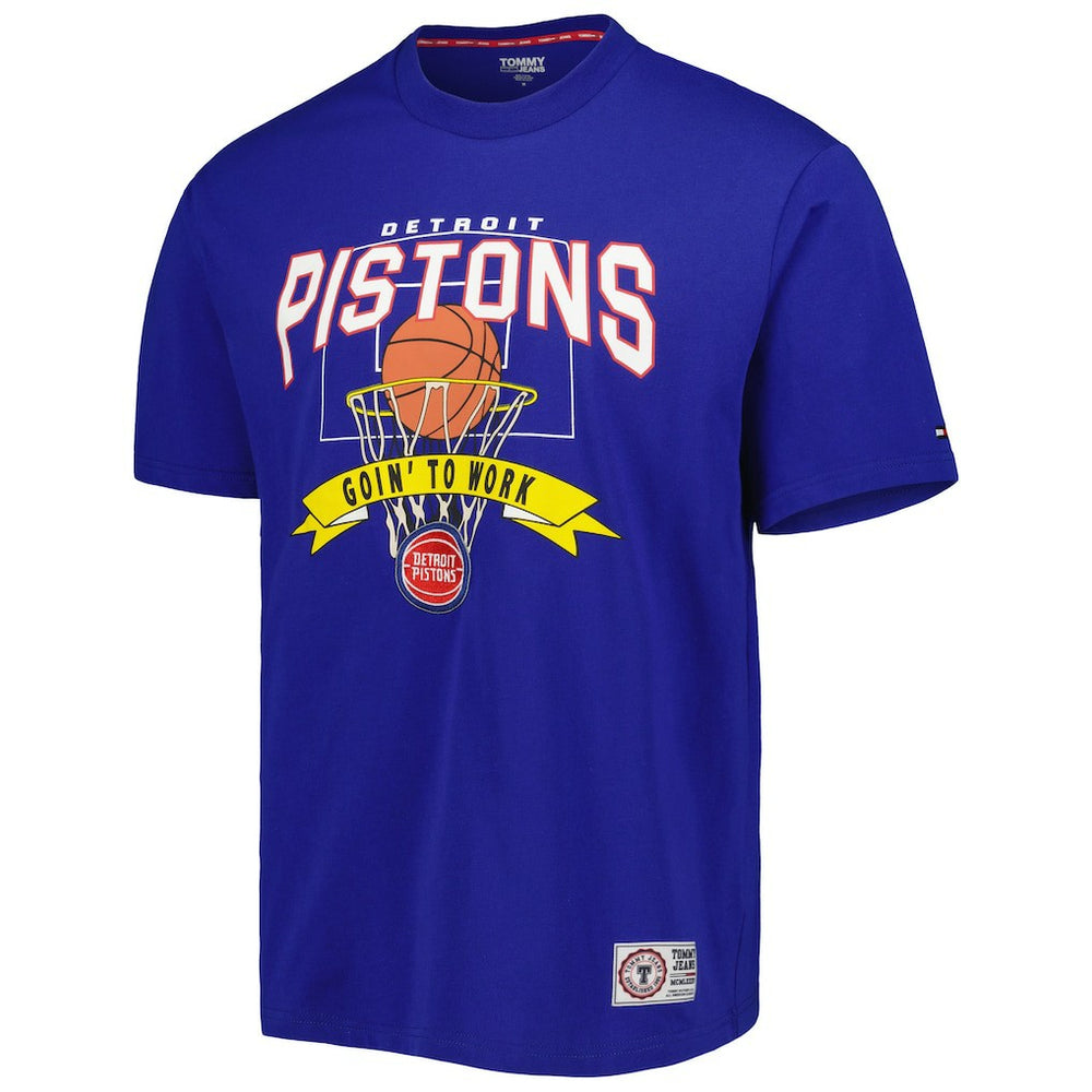 NBA - Detroit Pistons Tommy Jeans Tim Backboard T-Shirt - Blue