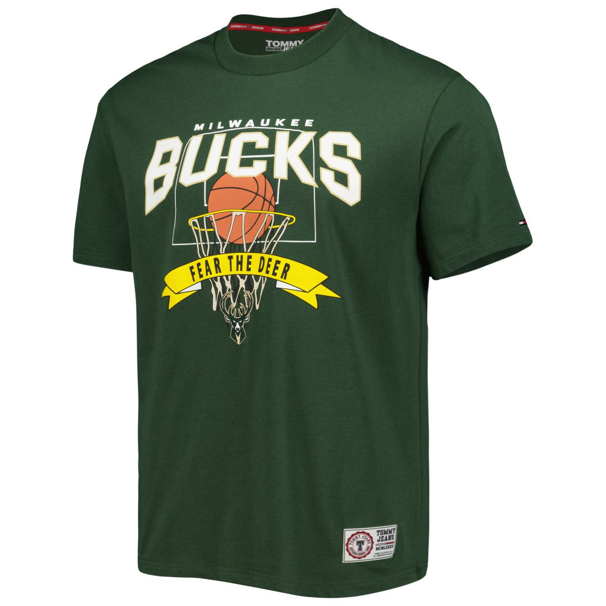 NBA - Milwaukee Bucks Tommy Jeans Tim Backboard T-Shirt - Hunter Green