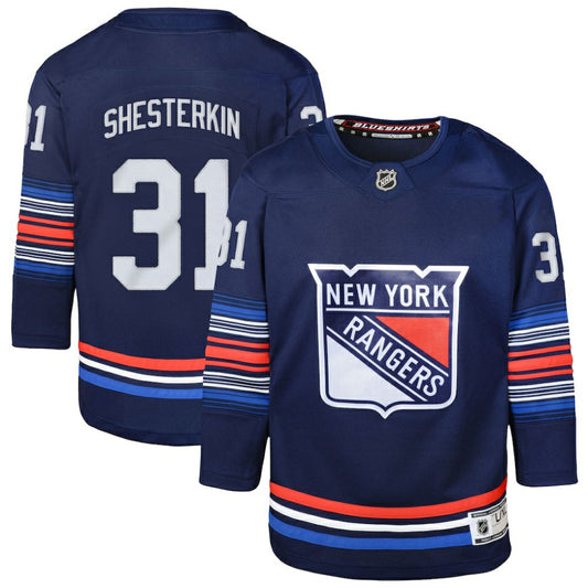Igor Shesterkin New York Rangers Youth Alternate Premier Player Jersey - Navy | NHL Jerseys