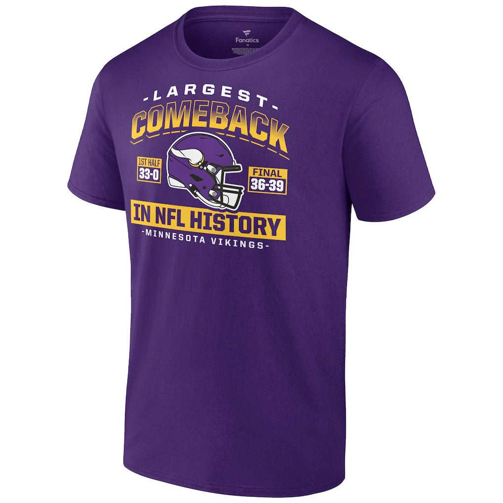 Minnesota Vikings Largest Comeback T-Shirt Purple - NFL