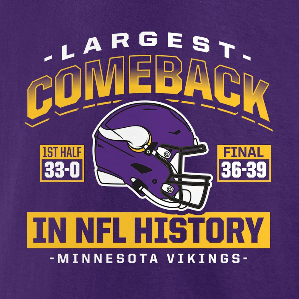 Minnesota Vikings Largest Comeback T-Shirt Purple - NFL