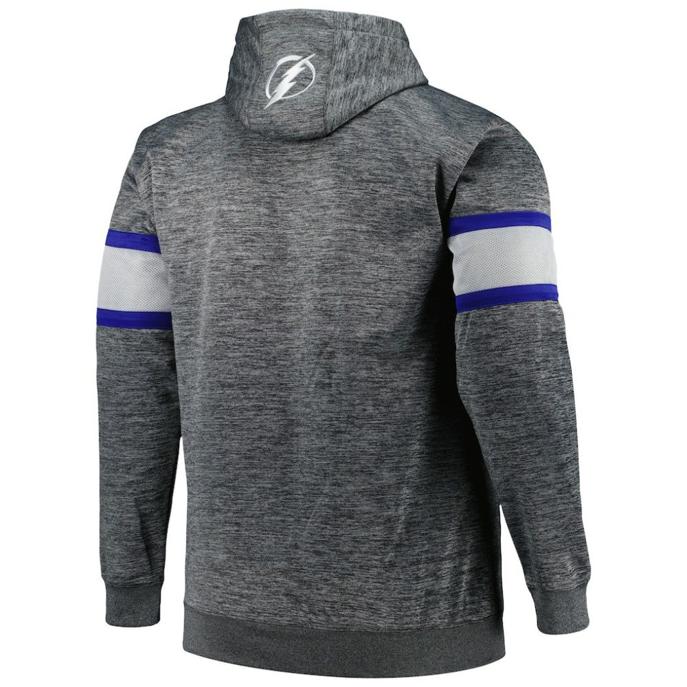 Tampa Bay Lightning - Big & Tall Stripe Pullover Hoodie Heather Charcoal