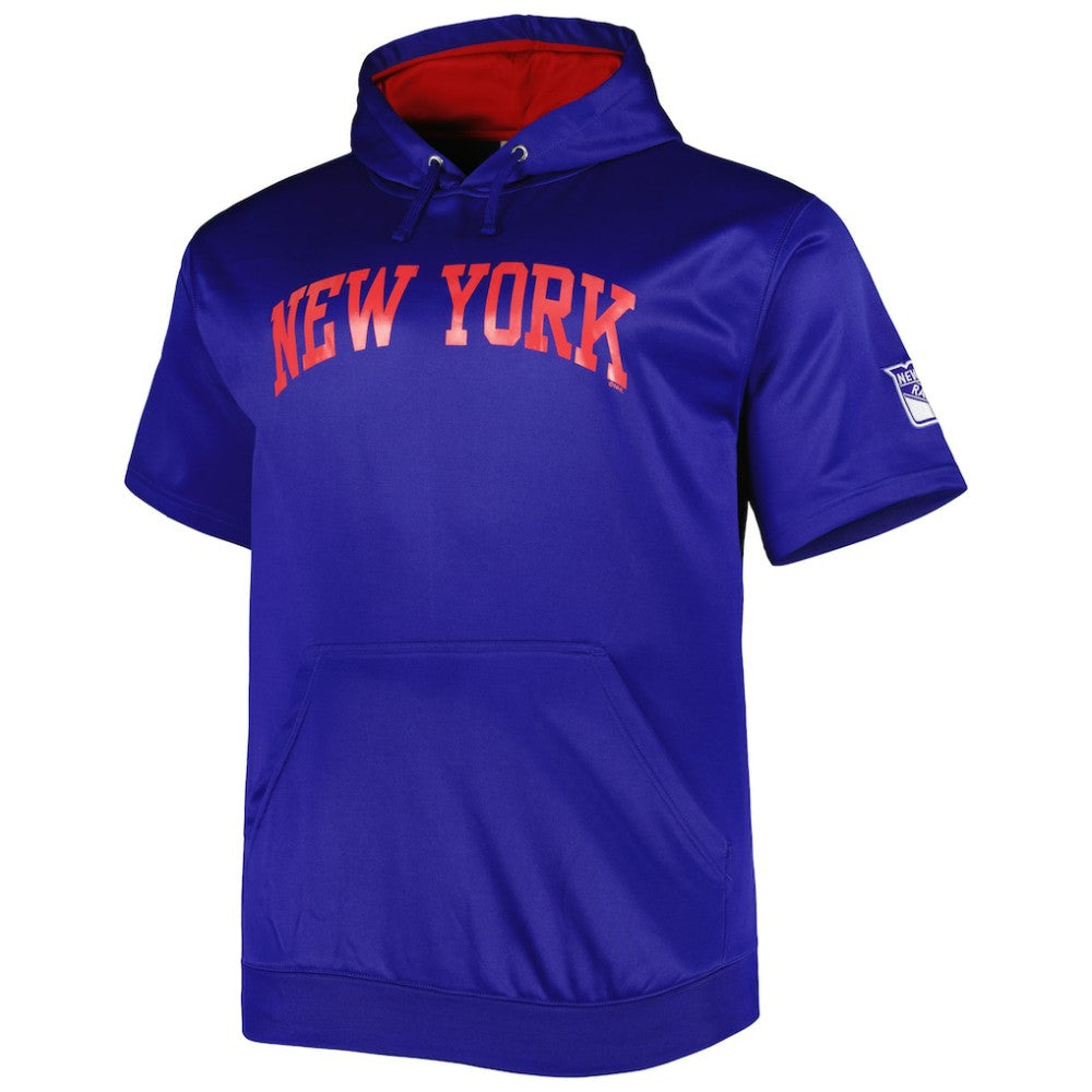 New York Rangers Big & Tall Logo Short Sleeve Hoodie Royal