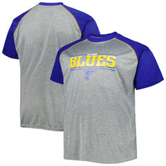 St. Louis Blues - Big & Tall Logo Raglan T-Shirt Heather Gray