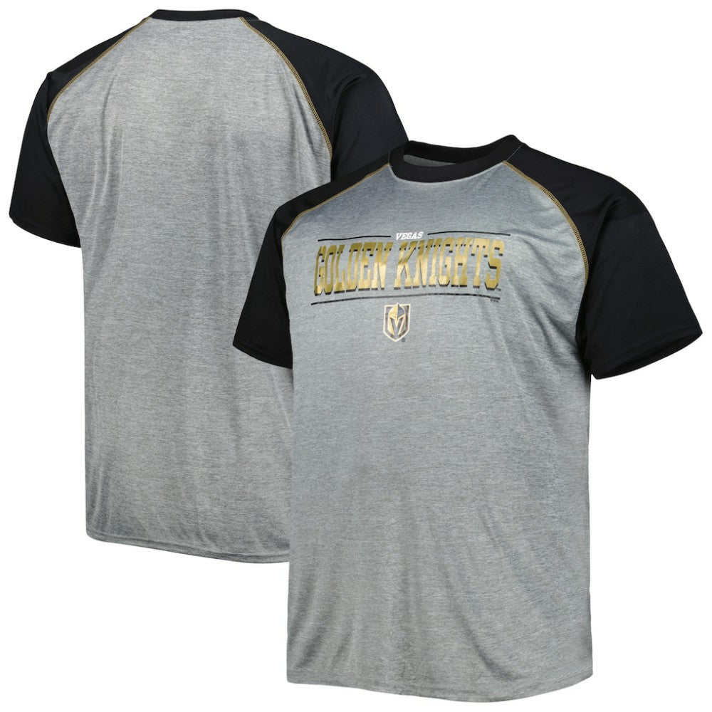 Vegas Golden Knights Big & Tall Logo Raglan T-Shirt Heather Gray