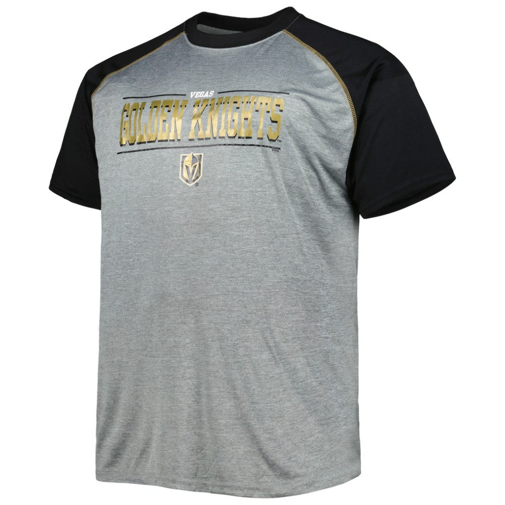 Vegas Golden Knights Big & Tall Logo Raglan T-Shirt Heather Gray
