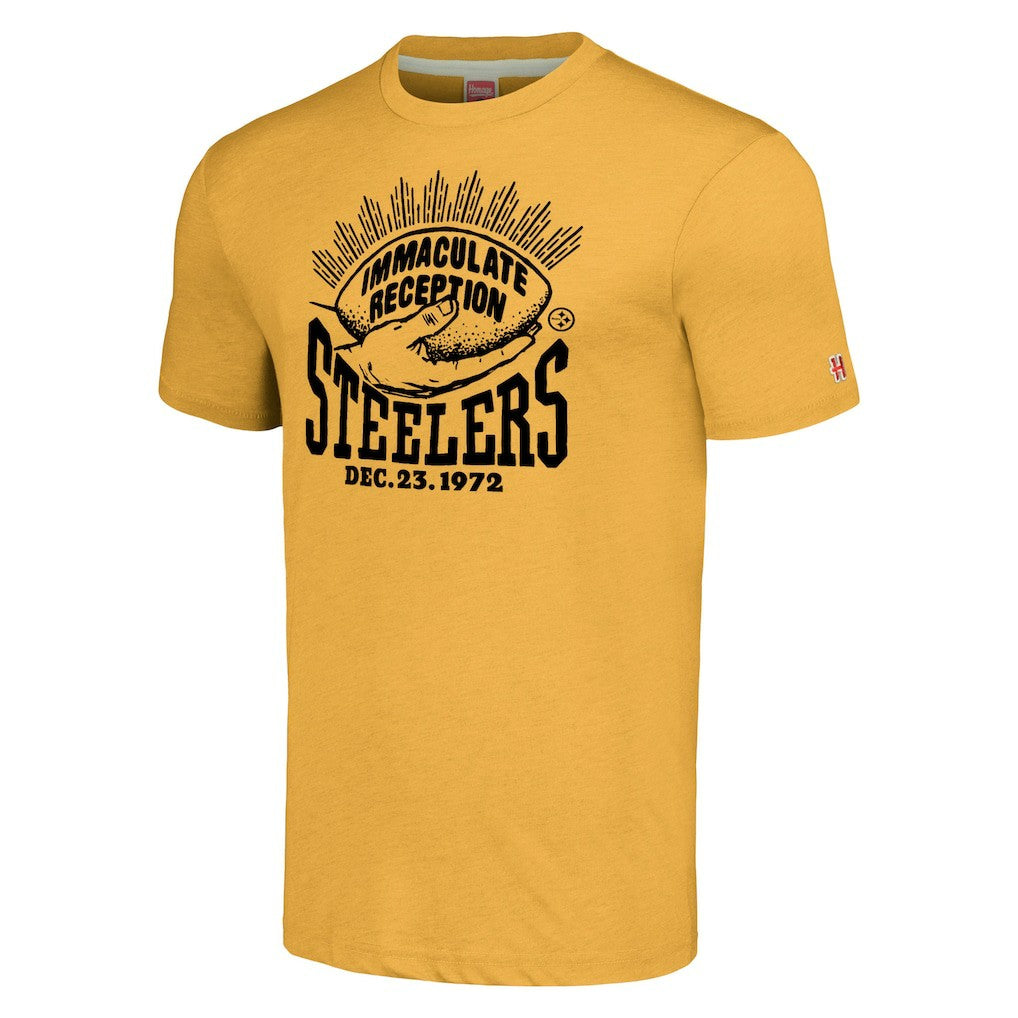 Franco Harris Pittsburgh Steelers Homage Immaculate Reception T-Shirt Gold - NFL