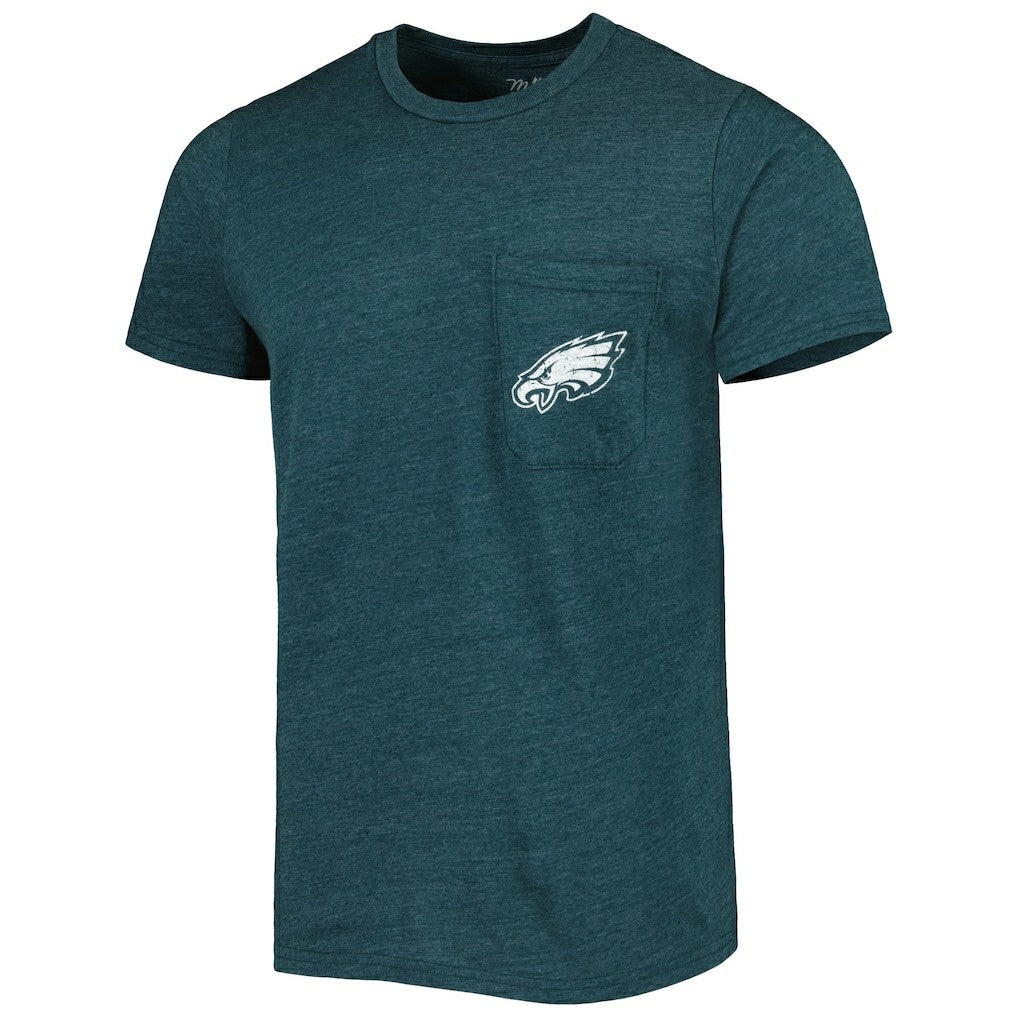 Philadelphia Eagles Majestic Threads Tri-Blend Pocket T-Shirt Midnight Green - NFL