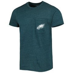 Philadelphia Eagles Majestic Threads Tri-Blend Pocket T-Shirt Midnight Green - NFL