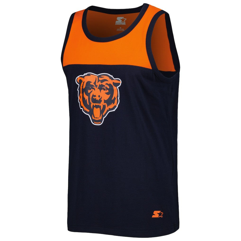 Chicago Bears Starter Logo Touchdown Fashion Tank Top Navy/Orange - NFL