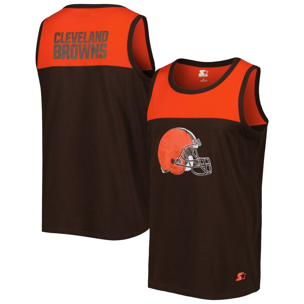 Cleveland Browns Starter Logo Touchdown Fashion Tank Top Brown/Orange - NFL