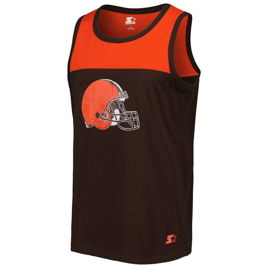 Cleveland Browns Starter Logo Touchdown Fashion Tank Top Brown/Orange - NFL